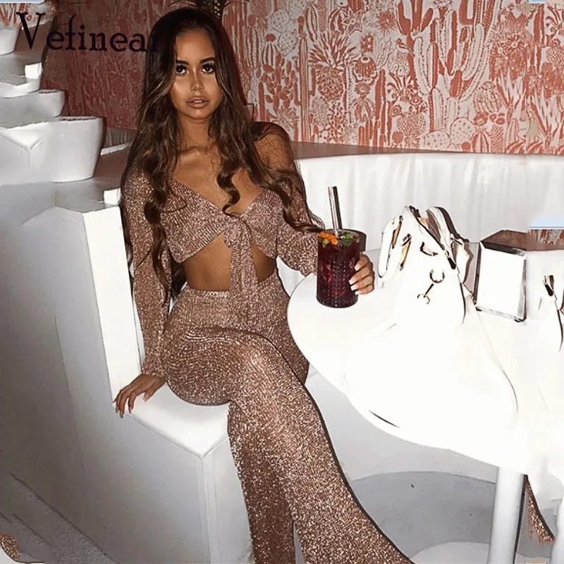 Vefinear Sexy Shiny 2 Piece Set Sexy Hollow Out Top And High-Waist Pants Slim Club Bodycon Two Pieces Set Party Nigth Out Suits
Vefinear Sexy Shiny 2 Piece Set Sexy Hollow Out Top And High-Waist Pants Slim Club Bodycon Two Pieces Set Party Nigth Out Suits