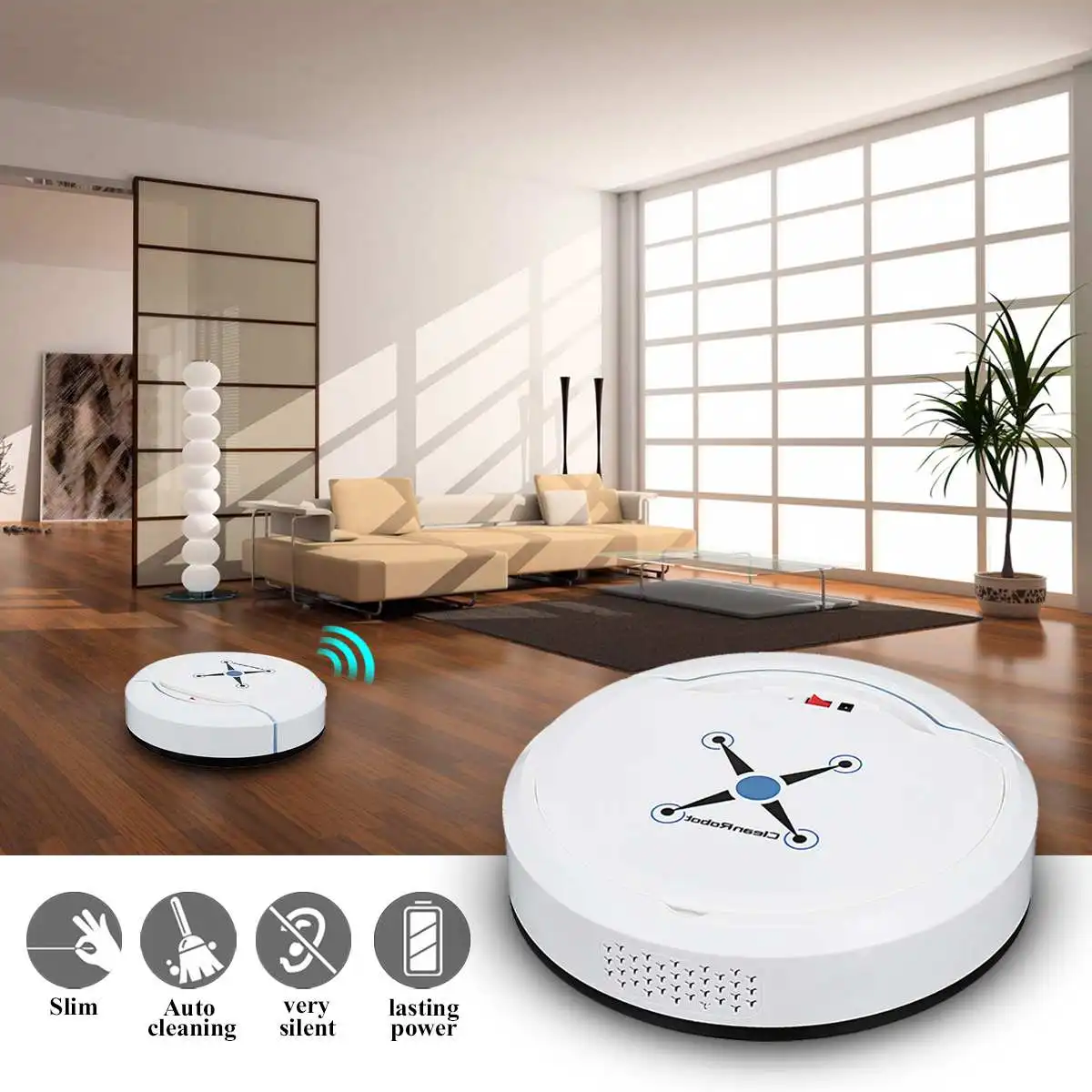 Robot Vacuum Cleaner For Home Automatic Sweeping Dust Cleaner Wireless USB Vacuum Cleaner Auto Sweeper Aspirateur Black / White
Robot Vacuum Cleaner For Home Automatic Sweeping Dust Cleaner Wireless USB Vacuum Cleaner Auto Sweeper Aspirateur Black / White