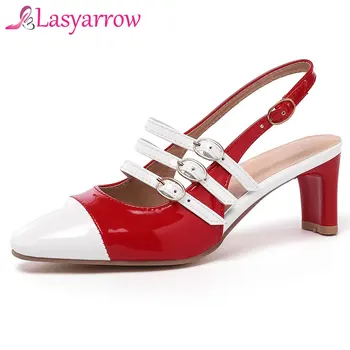 Lasyarrow Patent Leather Gladiator Sandals Sexy Slingbacks Buckle Strap Summer Rome Shoes Woman Black White Big Size 34-48 J688
Lasyarrow Patent Leather Gladiator Sandals Sexy Slingbacks Buckle Strap Summer Rome Shoes Woman Black White Big Size 34-48 J688