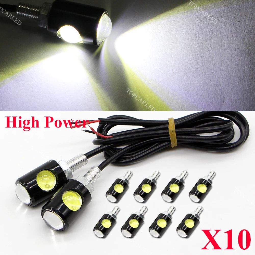 

10pcs DRL LED Eagle Eye Lights 2 COB LED Daytime Runing lights Car Auto Motorcycle Boat Backup Stop License Plate Lights 12V