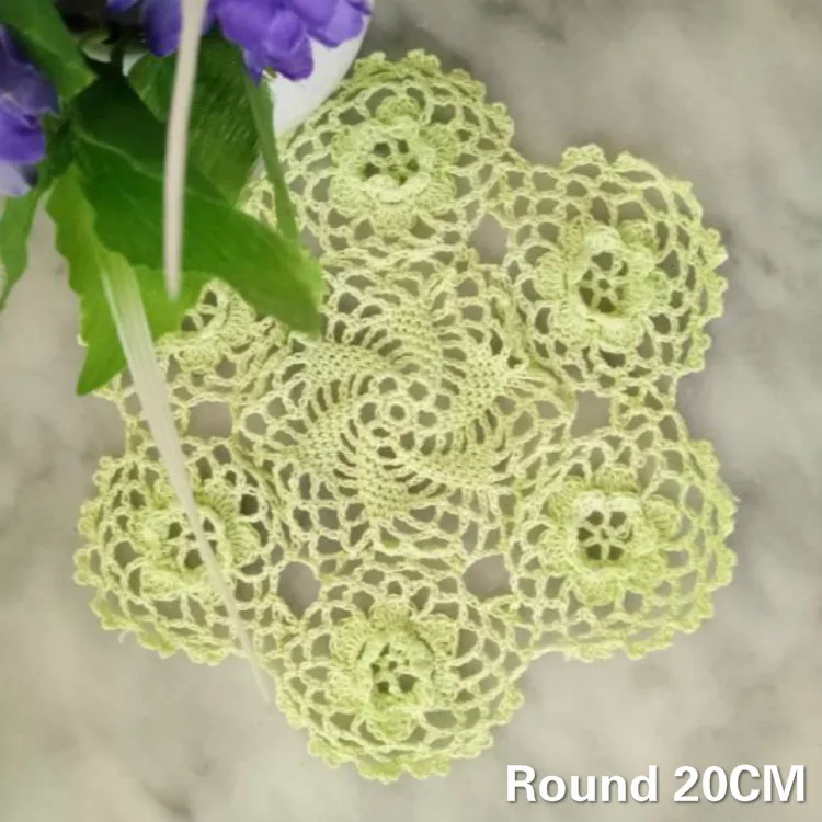 20CM Round Hand Crochet Cotton Lace Dining Doily 3D Flowers Mantel Individual Table Placemat Wedding Christmas Home Kitchen Pad
20CM Round Hand Crochet Cotton Lace Dining Doily 3D Flowers Mantel Individual Table Placemat Wedding Christmas Home Kitchen Pad