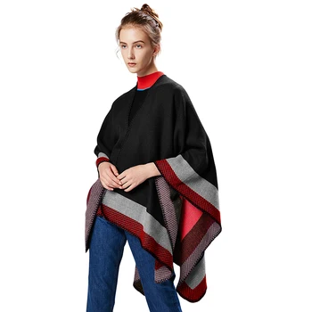 Vintage Women Knitted Shawl Poncho Faux Cashmere Cloak Plaid Stripes Open Front Autumn Winter Warm Pashminas Cape Blanket Scarf
Vintage Women Knitted Shawl Poncho Faux Cashmere Cloak Plaid Stripes Open Front Autumn Winter Warm Pashminas Cape Blanket Scarf