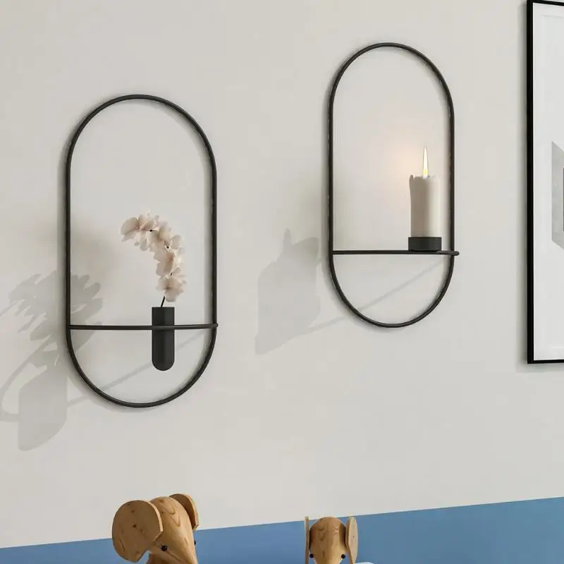 Nordic Oval Candle Holder Wall Mounted Europe 3D Metal Candlestick Geometric Tea Light Home Decor Crafts Wedding Decoration
Nordic Oval Candle Holder Wall Mounted Europe 3D Metal Candlestick Geometric Tea Light Home Decor Crafts Wedding Decoration