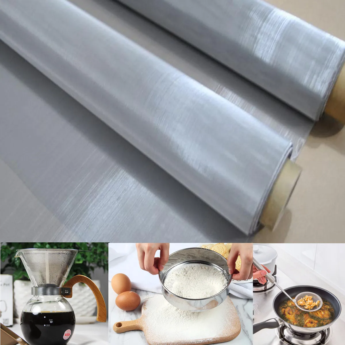 30x90cm 304 Stainless Steel Woven Wire Filter 120 Mesh 125 Sheet Cloth Screen Filtering Weather Resistance For Home Tool
30x90cm 304 Stainless Steel Woven Wire Filter 120 Mesh 125 Sheet Cloth Screen Filtering Weather Resistance For Home Tool