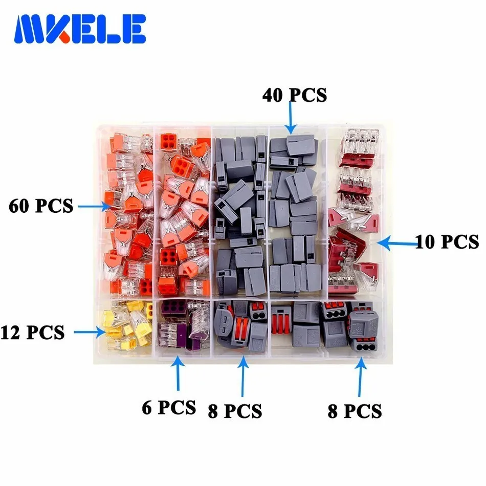 144 Connector Voor 4 Kamer Gemengde 7 Modellen Compact Snelle Draad Connector Mini Bedrading Connector Geleiders Terminal Blok
144 Connector Voor 4 Kamer Gemengde 7 Modellen Compact Snelle Draad Connector Mini Bedrading Connector Geleiders Terminal Blok