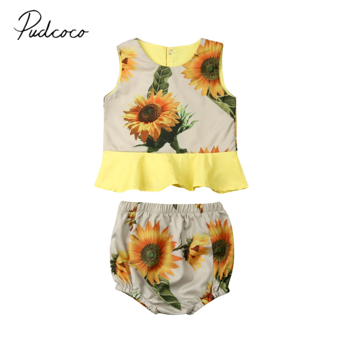 2019 Brand New Newborn Baby Girl Sunflower Clothes Sleeveless Tutu Vest Tops High Waist Shorts Pant Bloomers 2PCS Summer Clothes
2019 Brand New Newborn Baby Girl Sunflower Clothes Sleeveless Tutu Vest Tops High Waist Shorts Pant Bloomers 2PCS Summer Clothes