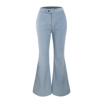 spring autumn vintage western style fashion slim solid color SML XL XXL blue woman Casual flare pants lady OL corduroy trousers
spring autumn vintage western style fashion slim solid color SML XL XXL blue woman Casual flare pants lady OL corduroy trousers