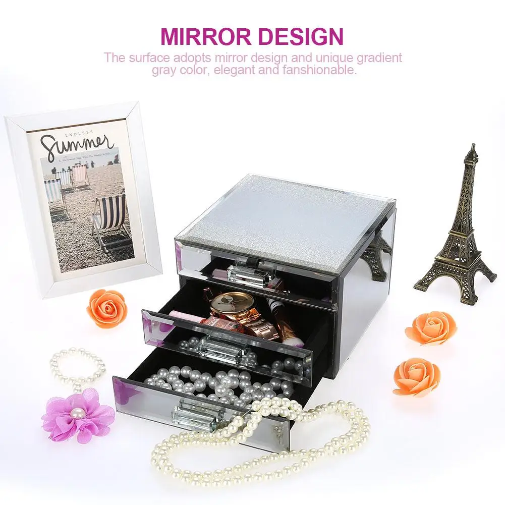 3 Layers Mirrored Jewelry Box Trinket Storage Make-up Container Case Drawer For Earrings Necklace Jewelry Display Box Holder
3 Layers Mirrored Jewelry Box Trinket Storage Make-up Container Case Drawer For Earrings Necklace Jewelry Display Box Holder