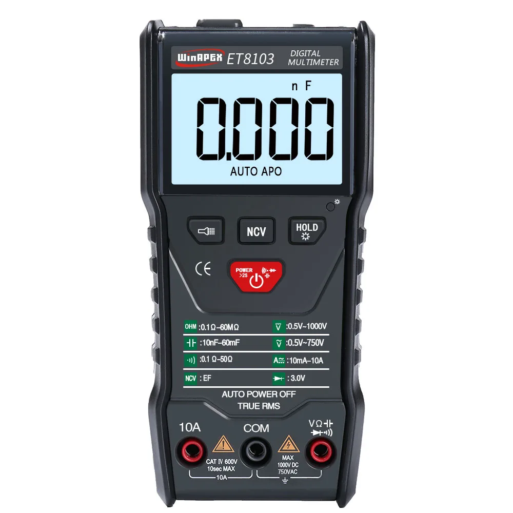ET8103 Full Intelligent Digital Multimeter NCV True RMS Voltage Resistance Diode Mini Portable Multimeter Measure Tool
ET8103 Full Intelligent Digital Multimeter NCV True RMS Voltage Resistance Diode Mini Portable Multimeter Measure Tool