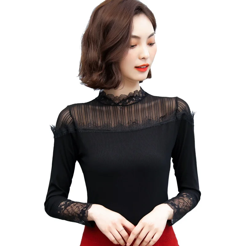 Stand Collar Lace Blouses Womens Tops And Blouses 2019 New Spring Autumn Black Long Sleeve Hollow Out Blouse Blusas Femininas
Stand Collar Lace Blouses Womens Tops And Blouses 2019 New Spring Autumn Black Long Sleeve Hollow Out Blouse Blusas Femininas