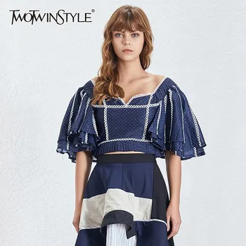 TWOTWINSTYLE Summer Short Length Shirt For Women Square Collar Half Sleeve Bow Zipper Dot Clothing Top Female 2020 Fashion New
TWOTWINSTYLE Summer Short Length Shirt For Women Square Collar Half Sleeve Bow Zipper Dot Clothing Top Female 2020 Fashion New