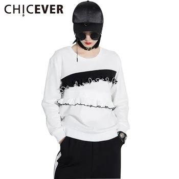 CHICEVER 2020 Summer Loose Long Sleeve Hit Colors Ruffles Pullovers Women Sweatshirt New Moletom Feminino Clothes New Korean
CHICEVER 2020 Summer Loose Long Sleeve Hit Colors Ruffles Pullovers Women Sweatshirt New Moletom Feminino Clothes New Korean