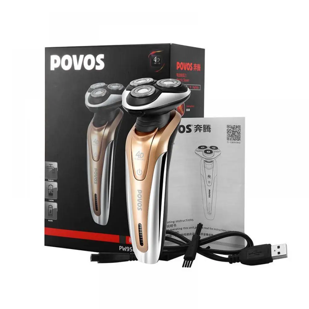 HOT POVOS Factory Direct Sale Rechargeable electric shaver for men shaving USB charge Razor triple blades 4D Waterproof PW956V
HOT POVOS Factory Direct Sale Rechargeable electric shaver for men shaving USB charge Razor triple blades 4D Waterproof PW956V