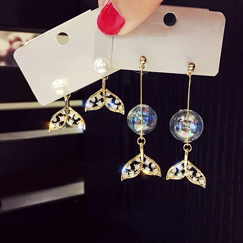 European and American fashion temperament long fish tail bubble Pearl lady ear nail temperament earrings ear ornaments
European and American fashion temperament long fish tail bubble Pearl lady ear nail temperament earrings ear ornaments