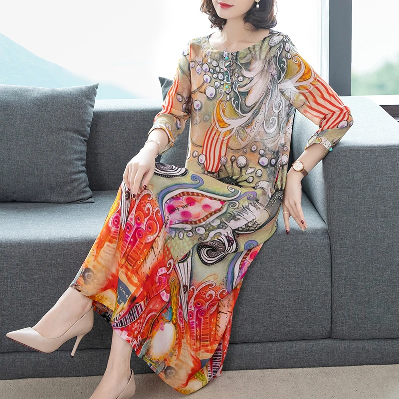 Azterumi Summer Maxi Dress Plus Size Fashion Buttons Three Quarter Sleeve Irregular Print Patchwork Loose Women Dress
Azterumi Summer Maxi Dress Plus Size Fashion Buttons Three Quarter Sleeve Irregular Print Patchwork Loose Women Dress