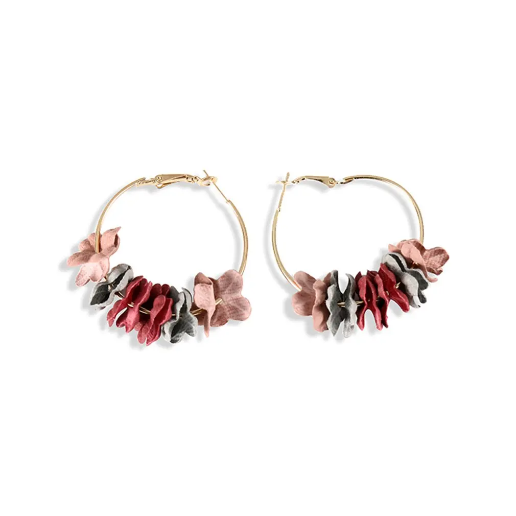 Fashion Flower Round Big Hoop European American Fashion Earrings Boho Wedding Earrings Jewelry Gift Femme Women Accessories
Fashion Flower Round Big Hoop European American Fashion Earrings Boho Wedding Earrings Jewelry Gift Femme Women Accessories
