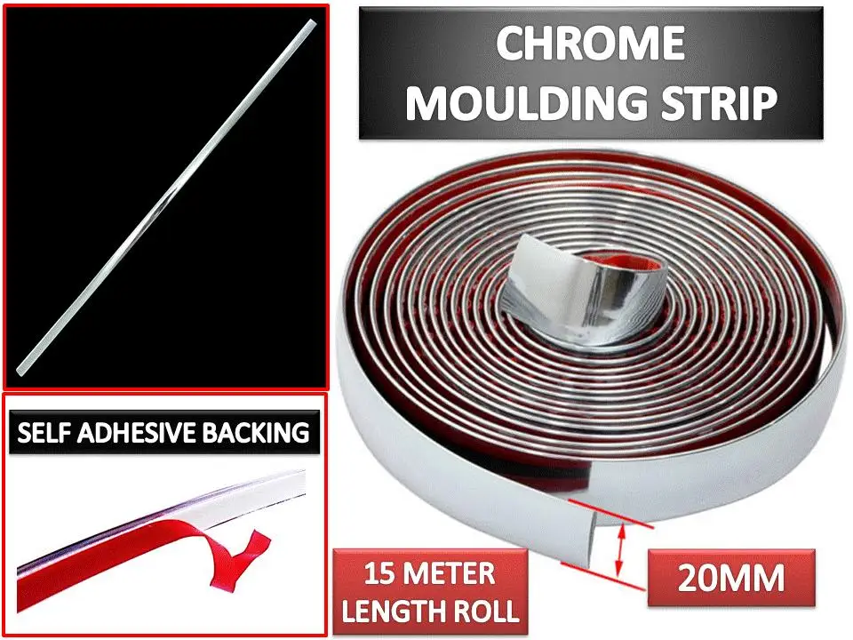 Silver Chrome Car Styling Tuning Moulding Strip Trim Self Adhesive Tape 20mmx15m
Silver Chrome Car Styling Tuning Moulding Strip Trim Self Adhesive Tape 20mmx15m