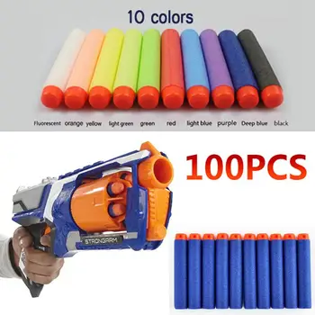 

100PCS Foam Multicolor 2.83in Luminous Refill Bullets Darts Toy With Soft Heads Tips For Nerf N-strike Elite Series Fire Blaster