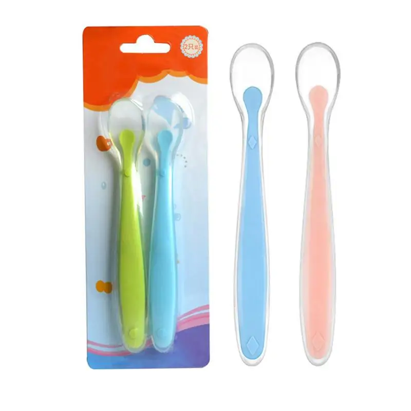 2Pcs Of Baby Soft Silicone Spoon Baby Spoon Solid Color Feeding Spoon Children Tableware Tongue Pressing Type High Quality
2Pcs Of Baby Soft Silicone Spoon Baby Spoon Solid Color Feeding Spoon Children Tableware Tongue Pressing Type High Quality