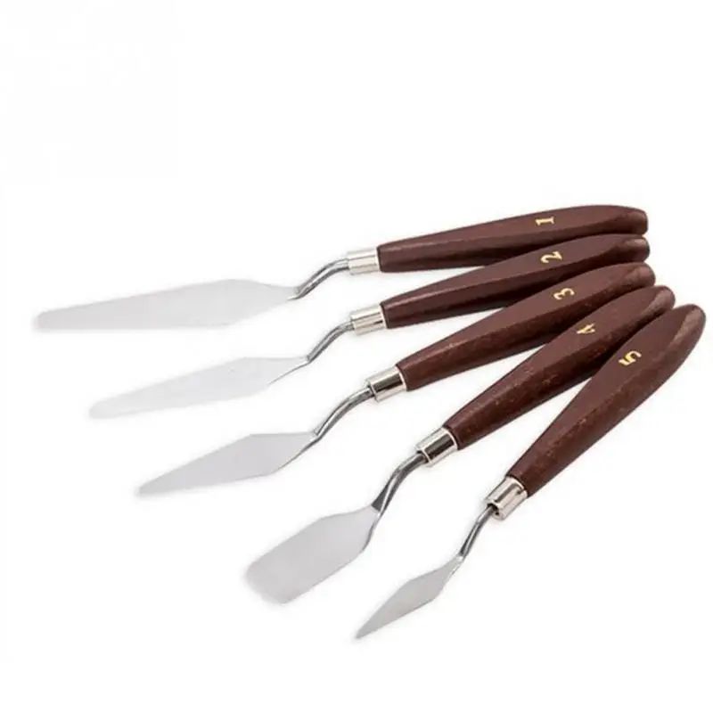 5Pcs/set wooden Handle Oil Painting Lightweight Colour Modulation Knife Anti-slip Oil painting canvas palette paint supplies
5Pcs/set wooden Handle Oil Painting Lightweight Colour Modulation Knife Anti-slip Oil painting canvas palette paint supplies