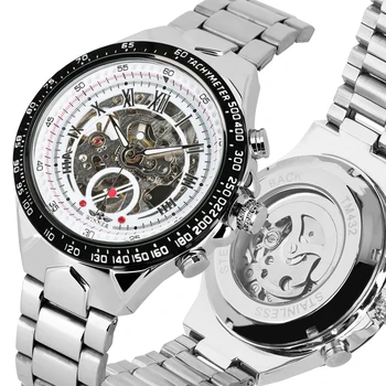 WINNER Brand Men Watches Mechanical Skeleton Wrist Watch Stainless Steel Band Automatic Self-winding Male Clock
WINNER Brand Men Watches Mechanical Skeleton Wrist Watch Stainless Steel Band Automatic Self-winding Male Clock