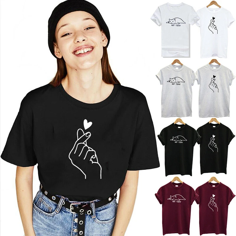 2019 Men Women Matching Couples T Shirts Finger Heart Printed Clothes Casual Gift Cute Tee Tops Summer Clothing Outfits Fashion
2019 Men Women Matching Couples T Shirts Finger Heart Printed Clothes Casual Gift Cute Tee Tops Summer Clothing Outfits Fashion
