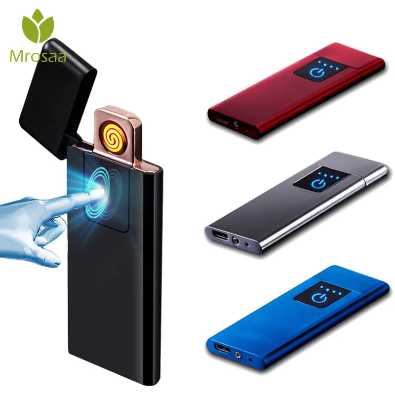 Mrosaa Ultra-thin Fingerprint Touching Sensor Cigarette Lighter Rechargeable USB Metal USB lighters Windproof Flameless Lighters
Mrosaa Ultra-thin Fingerprint Touching Sensor Cigarette Lighter Rechargeable USB Metal USB lighters Windproof Flameless Lighters