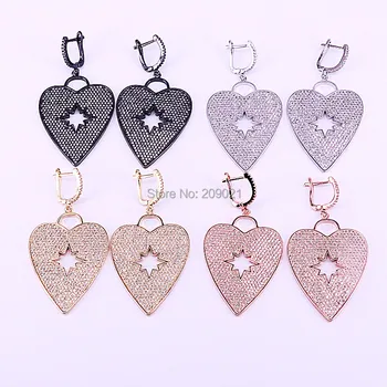 New Arrival 3Pair Clear CZ Micro Pave Cubic Zirconia Heart jewelry dangle earrings gift for women
New Arrival 3Pair Clear CZ Micro Pave Cubic Zirconia Heart jewelry dangle earrings gift for women