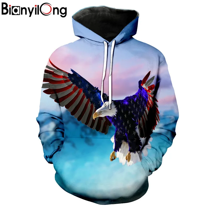 2019 autumn new men's 3D creative print Autunno Con Cappuccio American flag Ali Volare Aquila Neutro casual hoodie
2019 autumn new men's 3D creative print Autunno Con Cappuccio American flag Ali Volare Aquila Neutro casual hoodie
