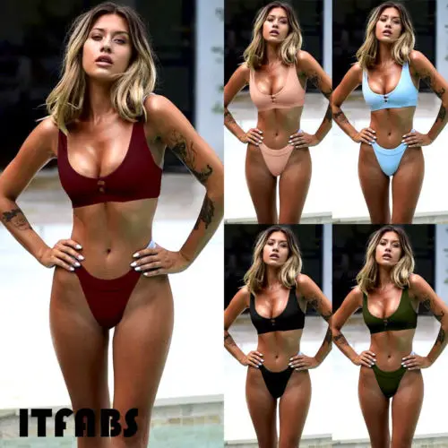 ITFABS Women Sexy Bikini Set Solid Color Swimsuit Swimwear Bathing Suit Beach Size S-XL
ITFABS Women Sexy Bikini Set Solid Color Swimsuit Swimwear Bathing Suit Beach Size S-XL