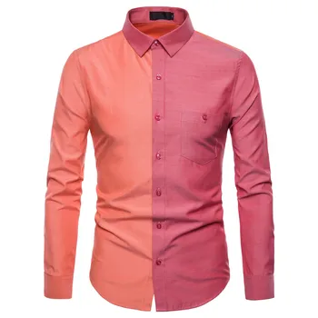 New Style Men Fashion Leisure Contrasting Color Panel Long-Sleeve Shirt 4 Kinds Slim Clothes
New Style Men Fashion Leisure Contrasting Color Panel Long-Sleeve Shirt 4 Kinds Slim Clothes