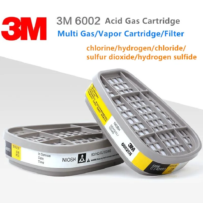 3M 6002 Acid Gas Mask Cartridge Chemical Acid Gases Filter Fit 6000 7000 FF-400 Series SO2 Hydrogen Chloride Assembly Mechanical
3M 6002 Acid Gas Mask Cartridge Chemical Acid Gases Filter Fit 6000 7000 FF-400 Series SO2 Hydrogen Chloride Assembly Mechanical