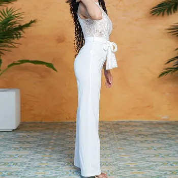 2019 Women Elegant Flower Lace Jumpsuits Belted Patchwork Wide Leg Long Rompers Casual Fashion Sleeveless Pure Playsuits
2019 Women Elegant Flower Lace Jumpsuits Belted Patchwork Wide Leg Long Rompers Casual Fashion Sleeveless Pure Playsuits