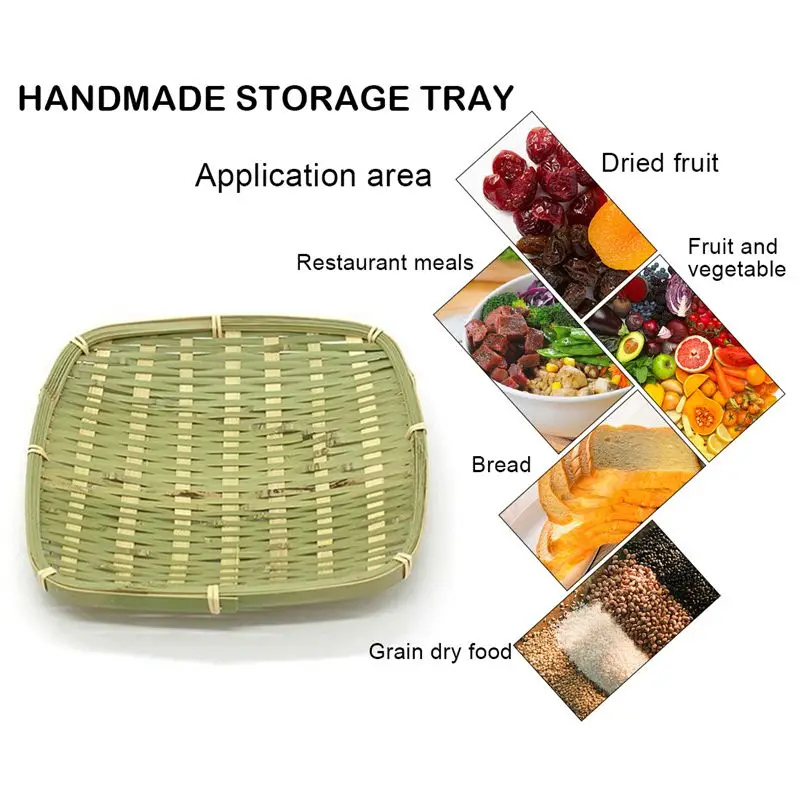Bamboo braided square fruit plate handmade storage tray hand-woven bread basket food fruit basket hotel restaurant meal tray
Bamboo braided square fruit plate handmade storage tray hand-woven bread basket food fruit basket hotel restaurant meal tray