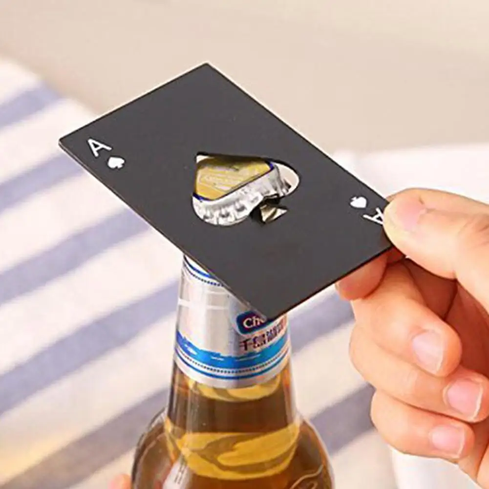 Stainless Steel Poker Card Shaped Bottle Opener Personalized Black Beer Wine Soda Opener Bar Kitchen Tool
Stainless Steel Poker Card Shaped Bottle Opener Personalized Black Beer Wine Soda Opener Bar Kitchen Tool