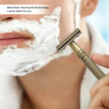 Professional Metal Razor Shaving Kit Double Edge Safety Razor with Stand Manual Beard / Mustache Removal Tool Kit Razor Kit
Professional Metal Razor Shaving Kit Double Edge Safety Razor with Stand Manual Beard / Mustache Removal Tool Kit Razor Kit
