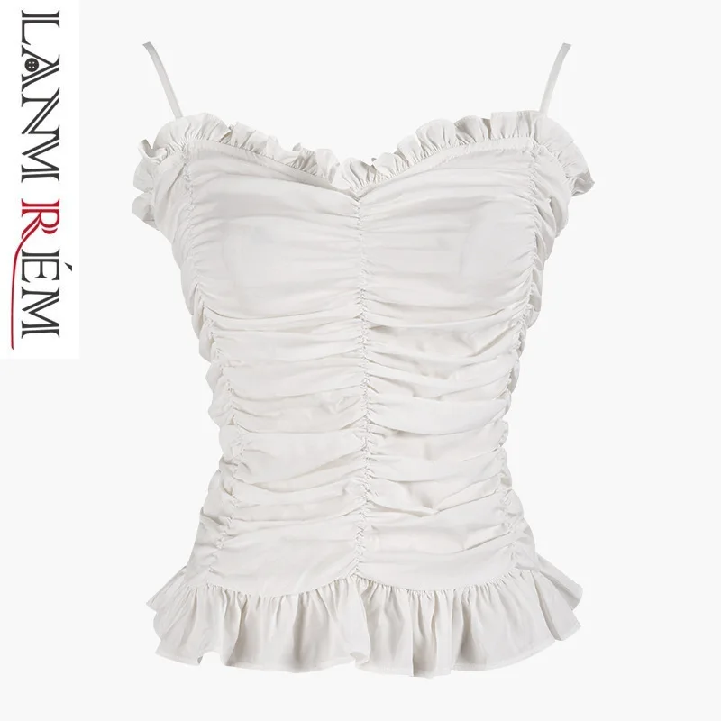 LANMREM 2019 new summer styles fashion women clothes thin straps ruffles pleated sexy short Top female WG03201L
LANMREM 2019 new summer styles fashion women clothes thin straps ruffles pleated sexy short Top female WG03201L