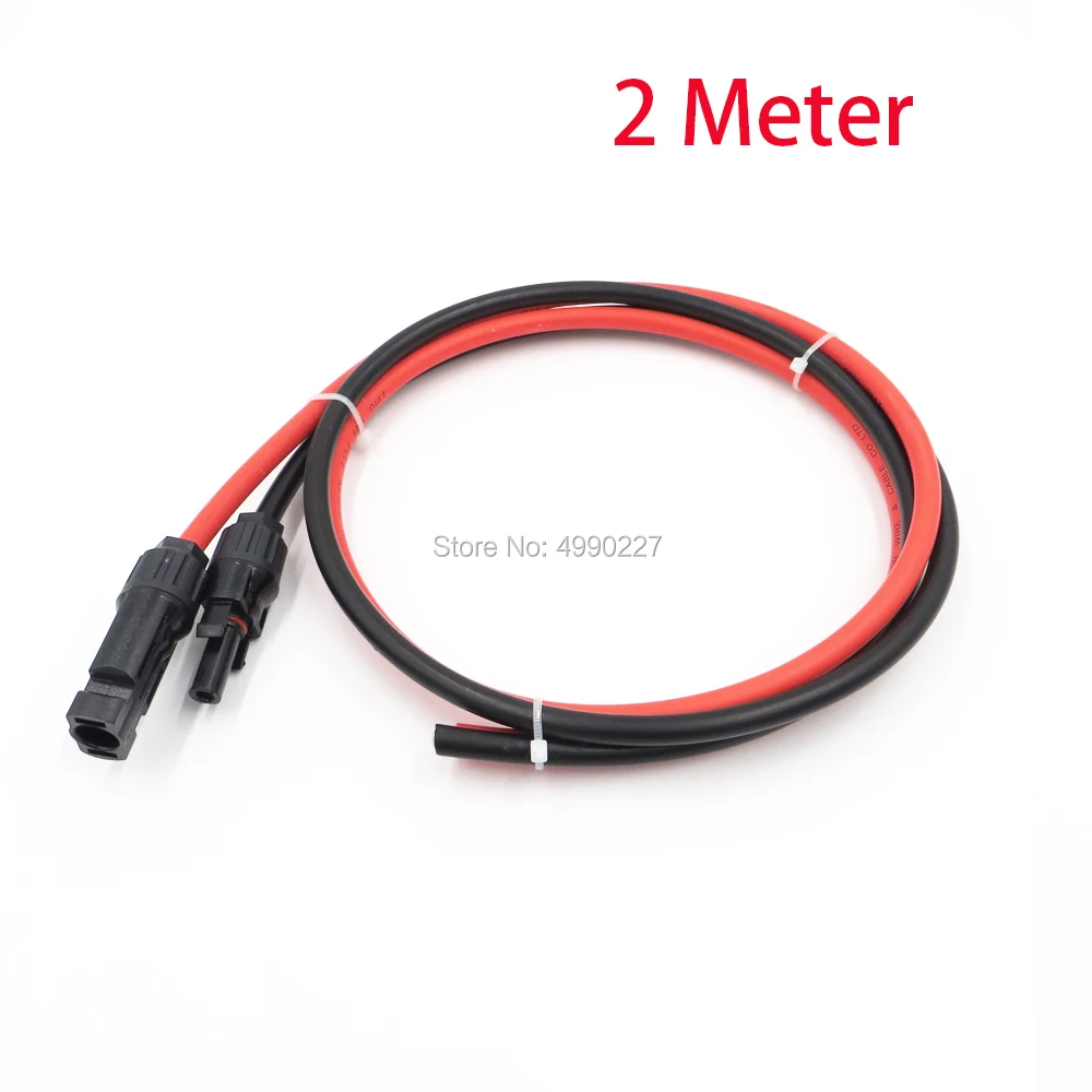 MC4 Female&male connectors with 4mm2/12AWG 2M black+2M red PV Solar Cable with used for off-grid and grid connected PV System.
MC4 Female&male connectors with 4mm2/12AWG 2M black+2M red PV Solar Cable with used for off-grid and grid connected PV System.