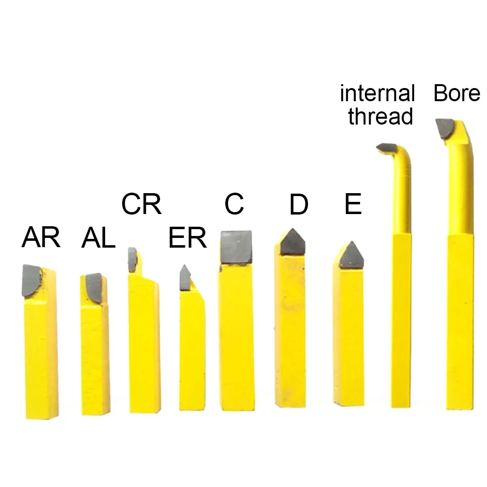 9pcs New Alloy Carbide Brazed Tipped Lathe Tools Set 8*8mm Shank Turning Milling Tool Welding Cutter Bit For Metal
9pcs New Alloy Carbide Brazed Tipped Lathe Tools Set 8*8mm Shank Turning Milling Tool Welding Cutter Bit For Metal