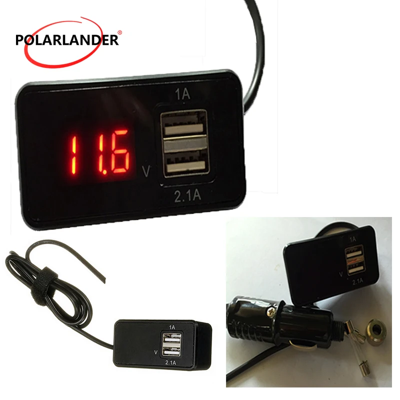 12 V Digital LED Car Voltmeter 1A 2.1A Output Phone Charger 2 in 1 Dual USB Car Charger Voltmeter Battery Volt Meter Gauge
12 V Digital LED Car Voltmeter 1A 2.1A Output Phone Charger 2 in 1 Dual USB Car Charger Voltmeter Battery Volt Meter Gauge