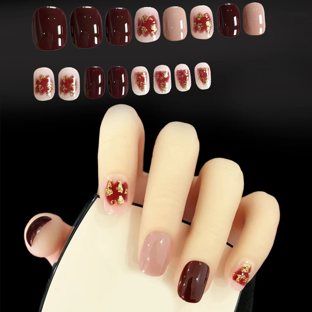 24pcs/box Art Decor Fake Acrylic Natural DIY Artificial Short Type Nail Tips Easy Remove Long Lasting Cover Fashion Manicure | Красота и