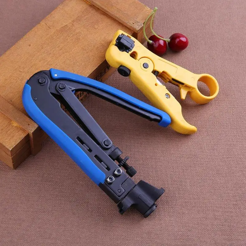 2pcs Practical Stripper Coaxial Cable Crimping Tool Set For RG6 RG59 RG11 Wire Line Cutter Stripping Pliers Set Crimping Plier
2pcs Practical Stripper Coaxial Cable Crimping Tool Set For RG6 RG59 RG11 Wire Line Cutter Stripping Pliers Set Crimping Plier