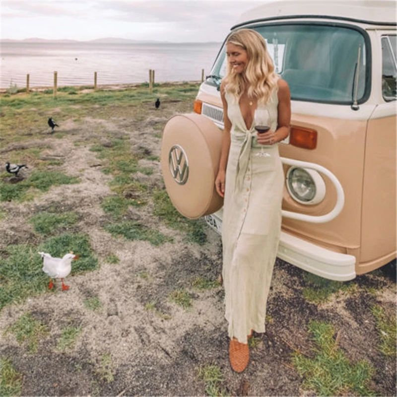 Summer Casual Women's Deep V neck Sleeveless Loose Tie Front Dress Evening Party Dresses
Summer Casual Women's Deep V neck Sleeveless Loose Tie Front Dress Evening Party Dresses