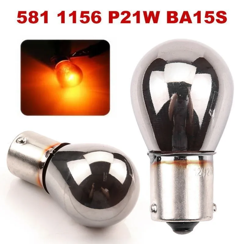 ANTINIYA 2Pcs Car Chrome Turn Signal Light Bulb Amber Tail Brake Light Stop Parking Lamp Silver Rear Indicator Bulb P21W 581 S25
ANTINIYA 2Pcs Car Chrome Turn Signal Light Bulb Amber Tail Brake Light Stop Parking Lamp Silver Rear Indicator Bulb P21W 581 S25