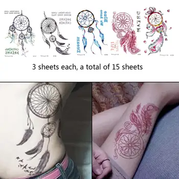 15 pcs Waterproof Temporary Tattoo Sticker DIY Dreamcatcher Temporary Stickers Cute Tattoo for Kids Women Man Body Art
15 pcs Waterproof Temporary Tattoo Sticker DIY Dreamcatcher Temporary Stickers Cute Tattoo for Kids Women Man Body Art