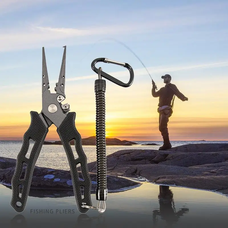 Black stainless steel basic fishing tongs matching lost rope - 6.5 inch rubber handle road tongs good quality useful tools
Black stainless steel basic fishing tongs matching lost rope - 6.5 inch rubber handle road tongs good quality useful tools