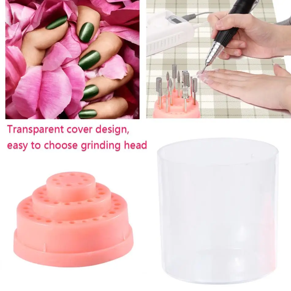 New 48 Holes Nail Drill Bit Stand Displayer Box Acrylic Cover Nail Drill Bit Container Storage Box Manicure Nail Art Tool
New 48 Holes Nail Drill Bit Stand Displayer Box Acrylic Cover Nail Drill Bit Container Storage Box Manicure Nail Art Tool