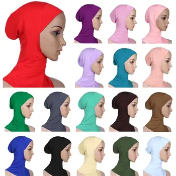 Soft Muslim Full Cover Inner Women Hijab Bone Bonnet Cap Islamic Underscarf Neck Head Bonnet Hat Islamic Head Wear Neck Cover