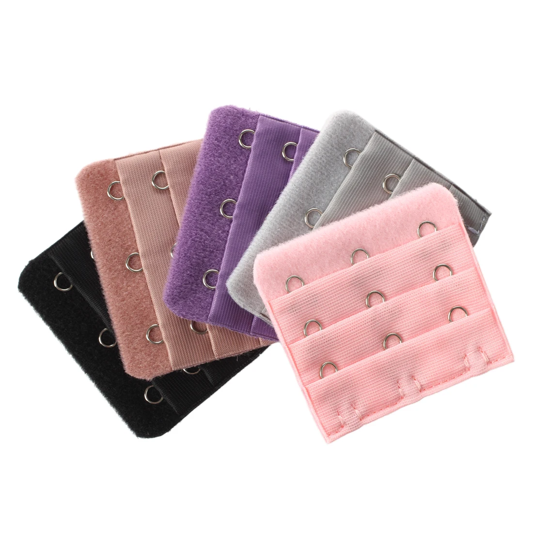 5pcs Lady Underware Hook w Eye Tape Bra Strap Extender Purple Gray Fuchsia |