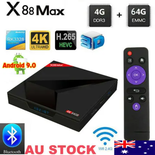 X88 MAX+ Bluetooth Smart Android 9.0 TV Box 4GB 64GB Rockchip RK3328 Quad Core Set Top Box 4k H.265 Media Player
X88 MAX+ Bluetooth Smart Android 9.0 TV Box 4GB 64GB Rockchip RK3328 Quad Core Set Top Box 4k H.265 Media Player